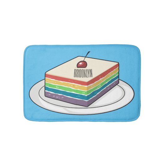 Rainbow cake Cartoon Badematte (Vorderseite)