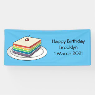 Rainbow cake Cartoon Banner