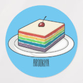 Rainbow cake Cartoon Etiketten (Design 2)