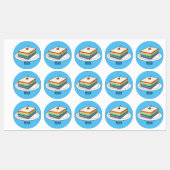Rainbow cake Cartoon Etiketten (Blatt)