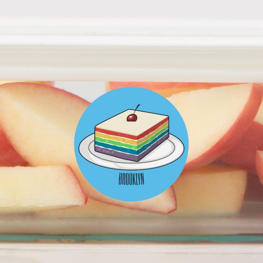 Rainbow cake Cartoon Etiketten (Befestigt)