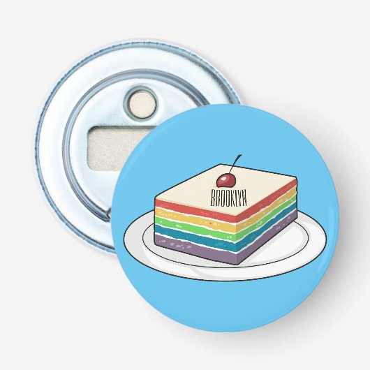Rainbow cake Cartoon Flaschenöffner (Vorderseite)