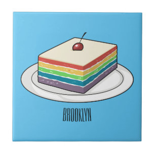 Rainbow cake Cartoon Fliese