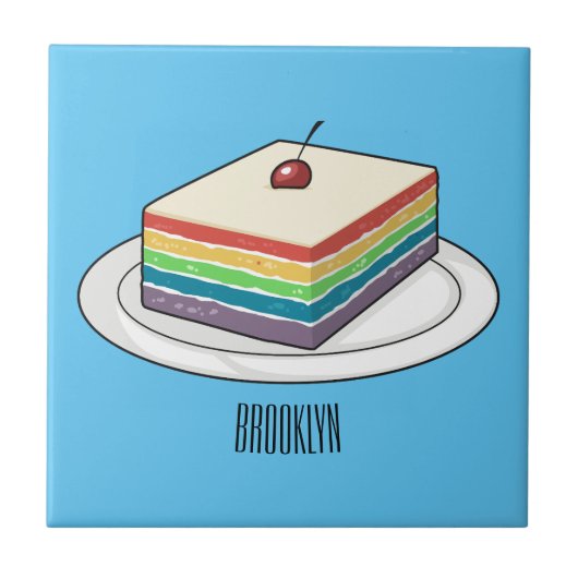 Rainbow cake Cartoon Fliese (Vorderseite)