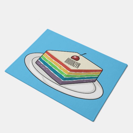 Rainbow cake Cartoon Fußmatte (Schrägansicht)