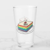 Rainbow cake Cartoon Glas (Rückseite)