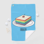 Rainbow cake Cartoon Golfhandtuch (Insitu)