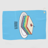 Rainbow cake Cartoon Golfhandtuch (Horizontal)