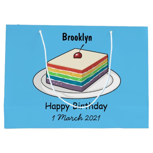 Rainbow cake Cartoon Große Geschenktüte (Rückseite)