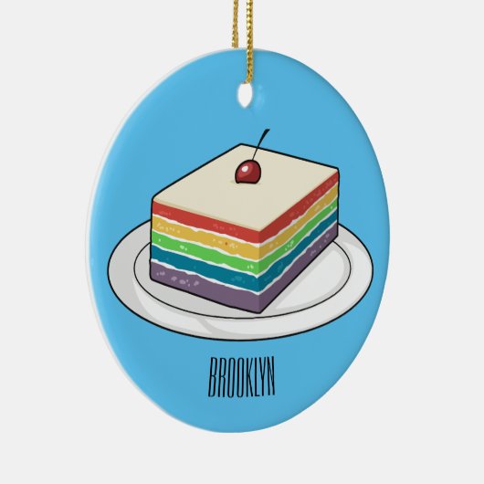 Rainbow cake Cartoon Keramik Ornament (Rechts)