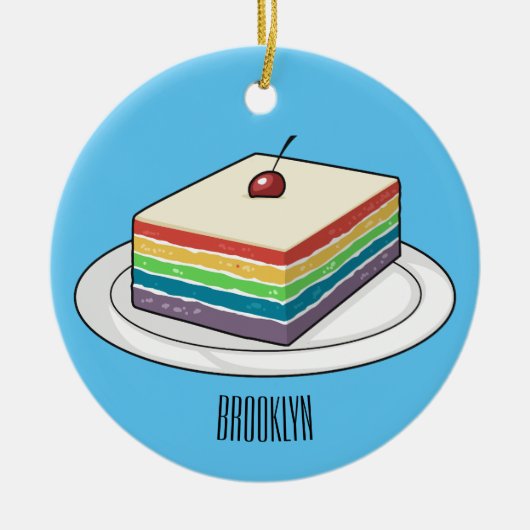 Rainbow cake Cartoon Keramik Ornament (Vorne)