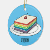 Rainbow cake Cartoon Keramik Ornament (Links)