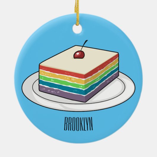 Rainbow cake Cartoon Keramik Ornament (Hinten)