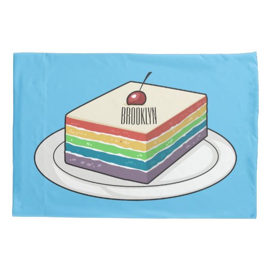 Rainbow cake Cartoon Kissenbezug (Rückseite)