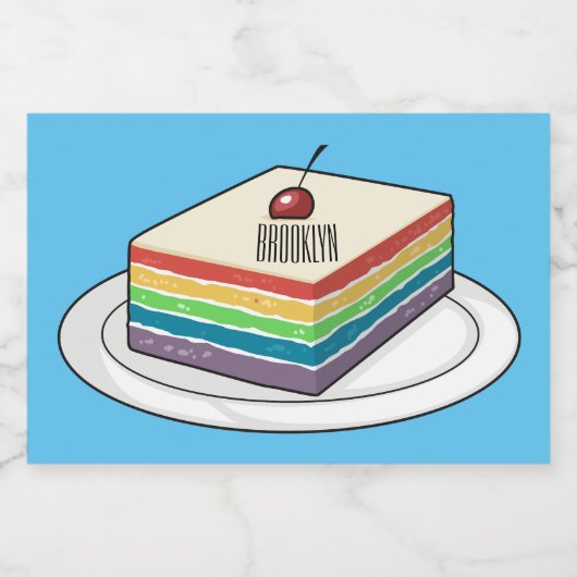 Rainbow cake Cartoon Lebensmitteletikett (Einzelnes Label)