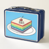 Rainbow cake Cartoon Metall Brotdose (Rückseite)