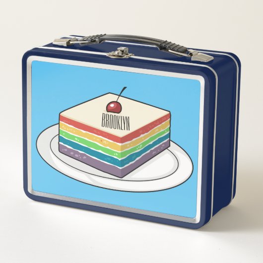 Rainbow cake Cartoon Metall Brotdose (Vorderseite)
