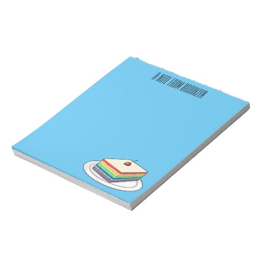 Rainbow cake Cartoon Notizblock (Rotiert)