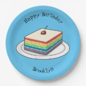 Rainbow cake Cartoon Pappteller (Vorderseite)