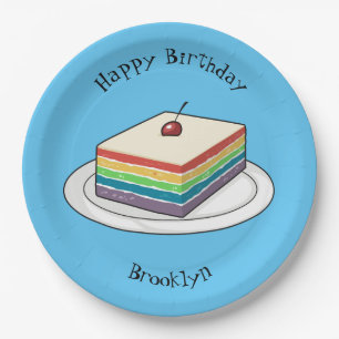 Rainbow cake Cartoon Pappteller