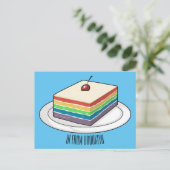 Rainbow cake Cartoon Postkarte (Stehend Vorderseite)