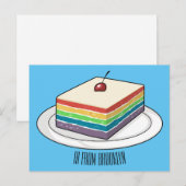Rainbow cake Cartoon Postkarte (Vorne/Hinten)