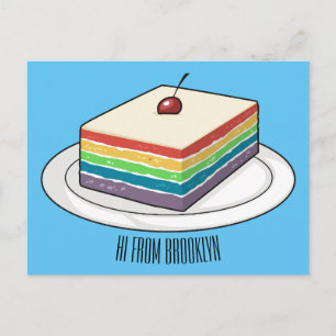 Rainbow cake Cartoon Postkarte