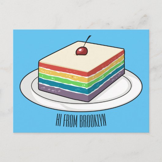 Rainbow cake Cartoon Postkarte (Vorderseite)