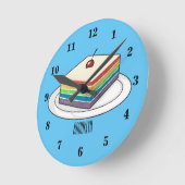 Rainbow cake Cartoon Runde Wanduhr (Winkel)