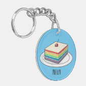 Rainbow cake Cartoon Schlüsselanhänger (Vorderseite links)