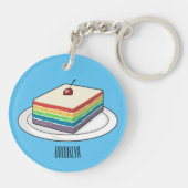 Rainbow cake Cartoon Schlüsselanhänger (Rückseite)