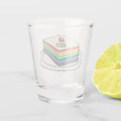 Rainbow cake Cartoon Schnapsglas (Rückseite)