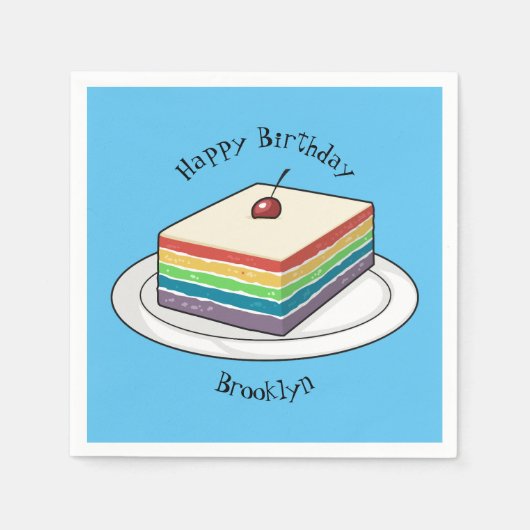 Rainbow cake Cartoon Serviette (Vorderseite)