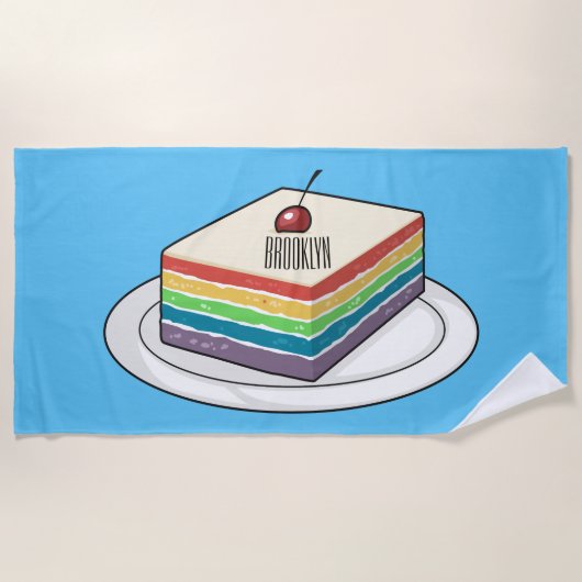 Rainbow cake Cartoon Strandtuch (Vorderseite)