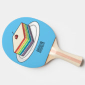 Rainbow cake Cartoon Tischtennis Schläger (Seitenansicht)
