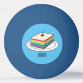 Rainbow cake Cartoon Tischtennisball (Rückseite)