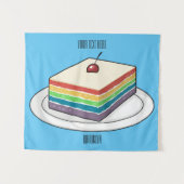 Rainbow cake Cartoon Wandteppich (Vorderseite (Horizontal))