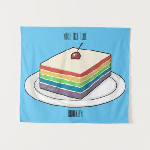 Rainbow cake Cartoon Wandteppich