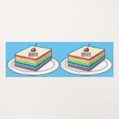 Rainbow cake Cartoon Yogamatte (Rückseite (Horizontal))