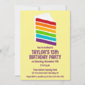 Rainbow Cake Custom Party Einladung (Vorderseite)