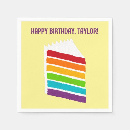 Rainbow Cake Custom Party Serviette (Vorderseite)