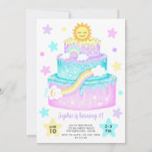 Rainbow Cake Einladung (Vorderseite)