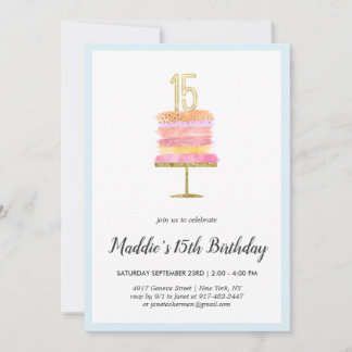 Rainbow Cake | Einladung zum 15. Geburtstag