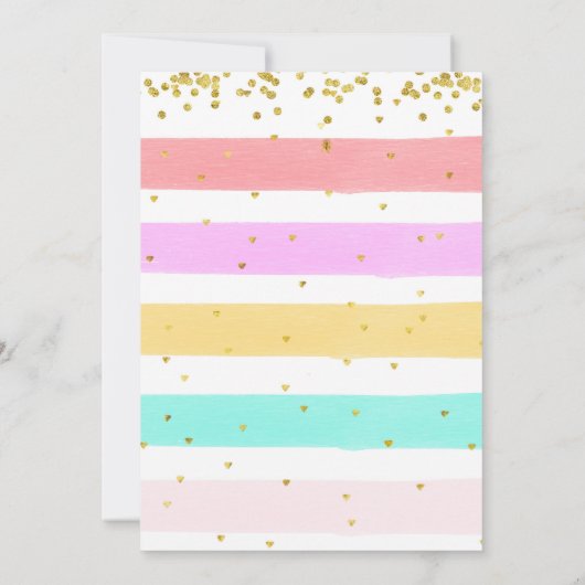 Rainbow Cake | Einladung zum 3. Geburtstag (Rückseite)