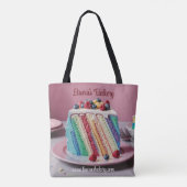 Rainbow Cake Feinschmecker Bakers Tote Bag Tasche (Rückseite)