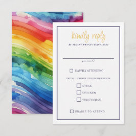 Rainbow Cake Food Choice RSVP Card