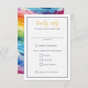 Rainbow Cake Food Choice RSVP Card