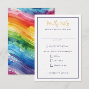 Rainbow Cake Food Choice RSVP Card Karte