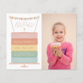 Rainbow Cake Girl Budget Foto Geburtstagsparty (Vorderseite)