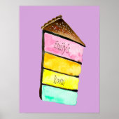 Rainbow cake Girl Poster (Vorne)